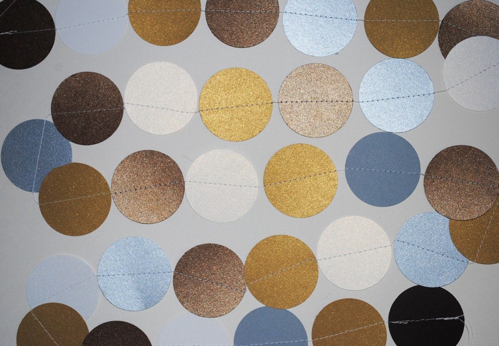Metallic Garland in Silver, Gold, White and Brown