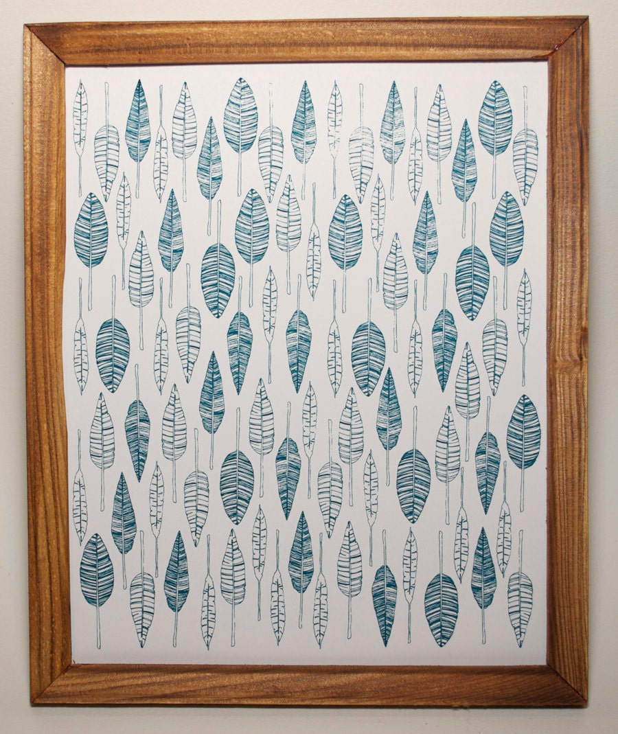 Feather Illustration Hand-Pulled Silkscreen Print Limited Edition
