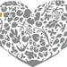 Silver & Gold Woodland Modern Heart Print