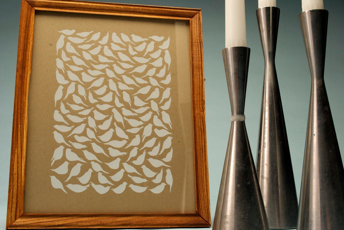 White Birds Hand-Pulled Screenprint Limited Edition