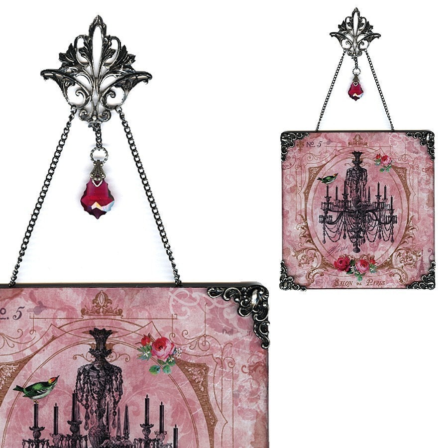 Chandelier Glass Wall Decoration - Vintage Paris Fashion - Salon de Paris Chandelier