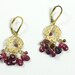 Pink Tourmaline, Pink Sapphire Gold Vermeil, 14ktgf Filigree Earrings, AC0527