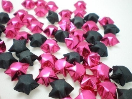 100 Disco Party Pink Origami Lucky Stars - custom order available