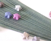 Hunter Green - Single Colored Magical Fairy Dust Origami Lucky Star Paper Strips - pack of 20 strips