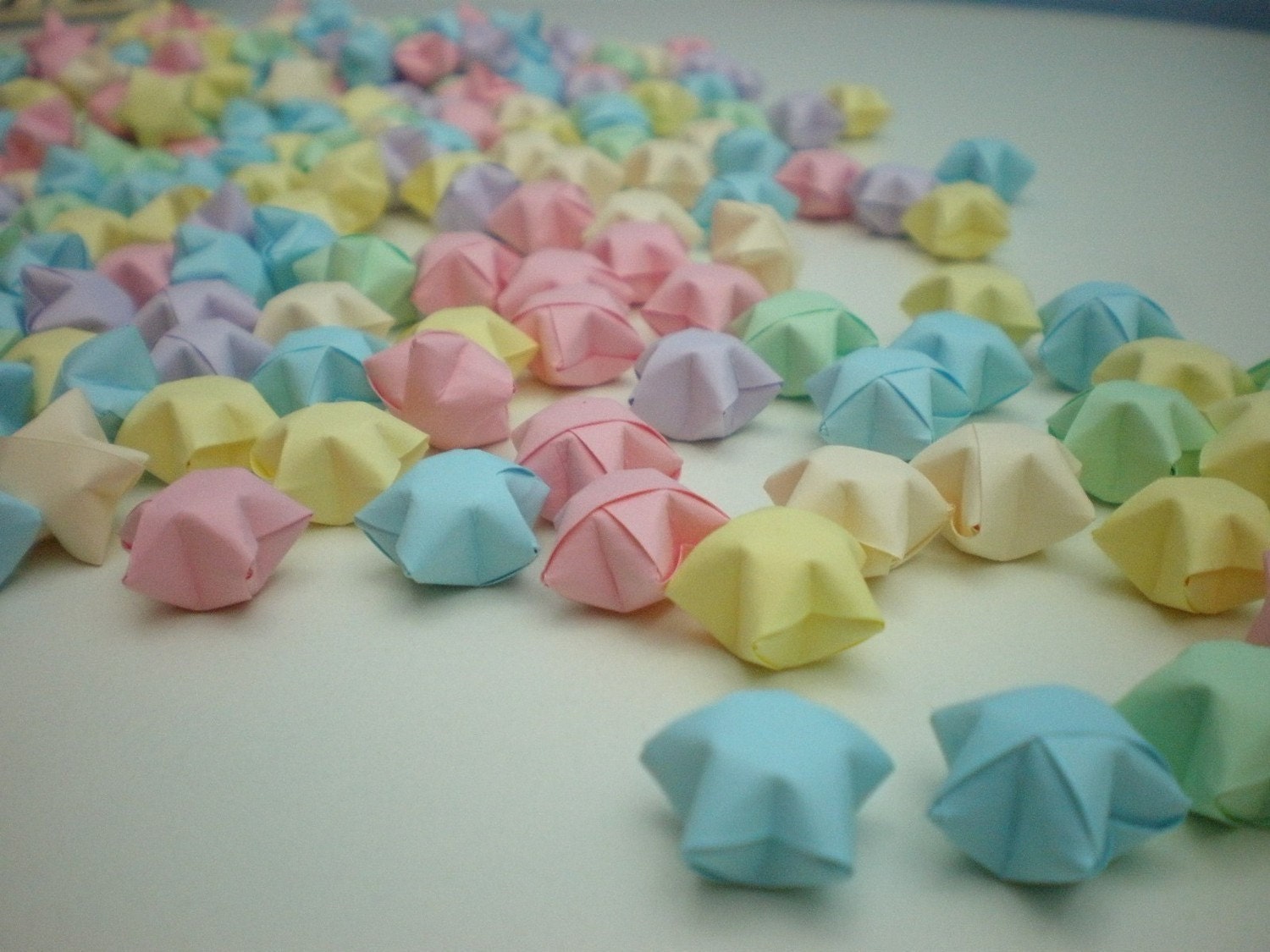 100 Baby Soft Pastel Origami Lucky Stars - custom order available