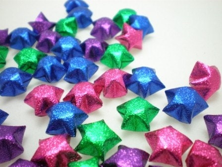 100 Celebration Series II - Textured Jewel Toned Lucky Stars - custom order available