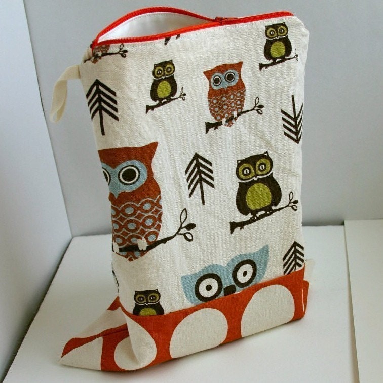 Waterproof Wet Bag SEALED- Earthy Owls