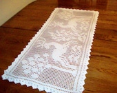 Dancing Deer Filet Crocheted Runner
