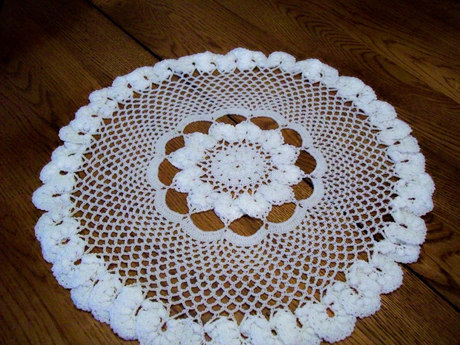 Unique Crocheted  Doily Vintage Dreams 14 inch tabletop kitchen home decor