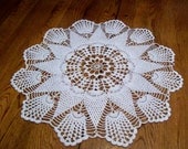 Crocheted Doily 20" Pineapple Flower Doily Tabletop Kitchen and Dining Home Decor