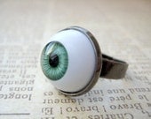 Green EyeBall Ring, Halloween Jewelry