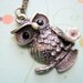 Owl Necklace -Owl with Flower