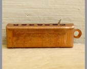6 VINTAGE Copper-Coated Steel HARMONICA 3D Charms
