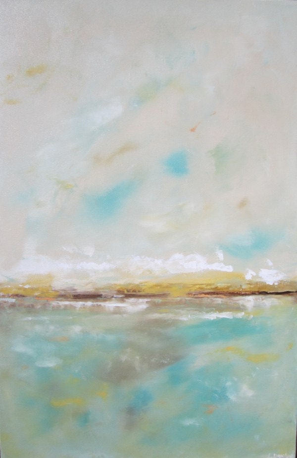 Abstract Seascape Ocean Painting -Quiet Sea 24 x 36