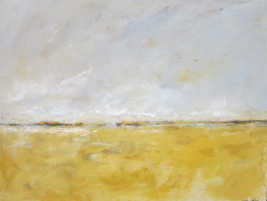 Abstract Landscape Ocean Painting -Sunday Morning 40 x 30