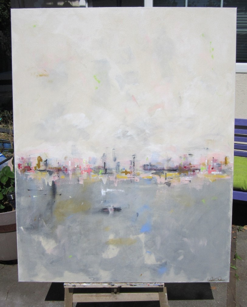 Abstract Cityscape Original Painting- City Shine 40 x 50