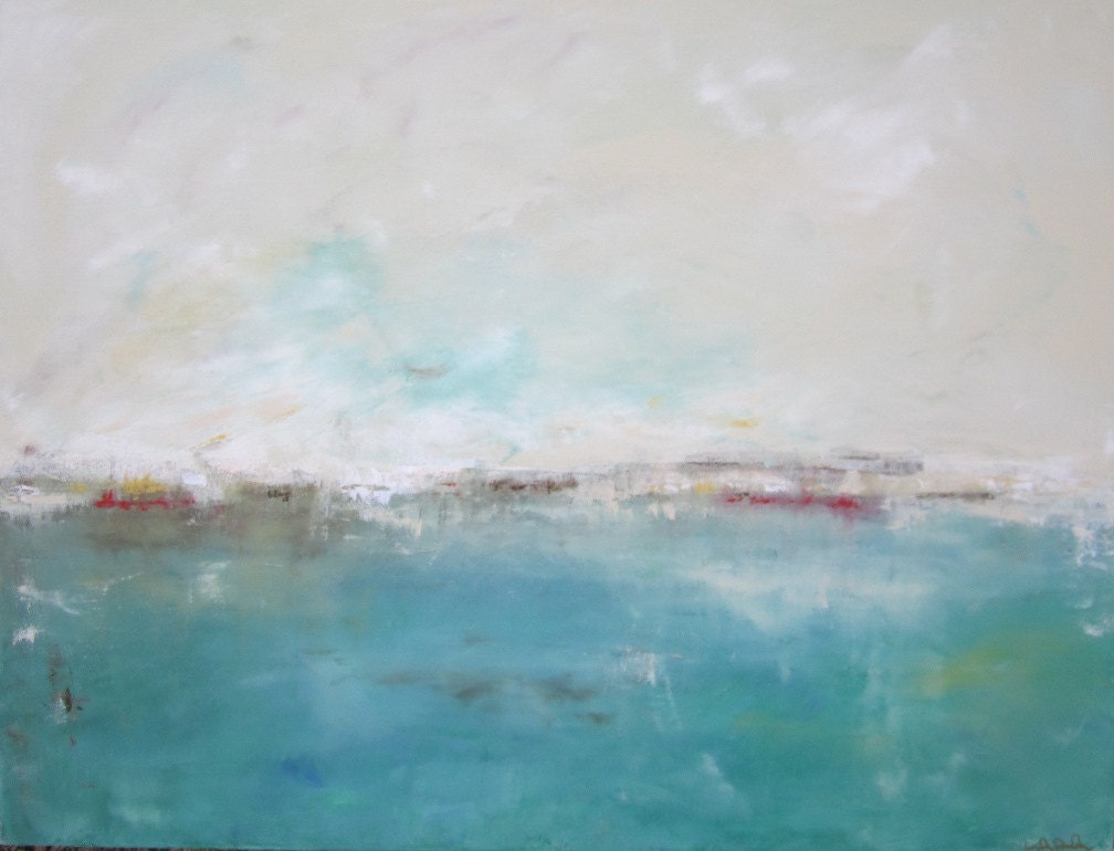 Abstract Seascape Ocean Original Painting on by lindadonohue
