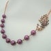 Bridal Necklace, Purple Pearls, Peacock Necklace, Bridesmaid Necklace, MACIE