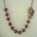 Bridal Necklace, Purple Pearls, Peacock Necklace, Bridesmaid Necklace, MACIE