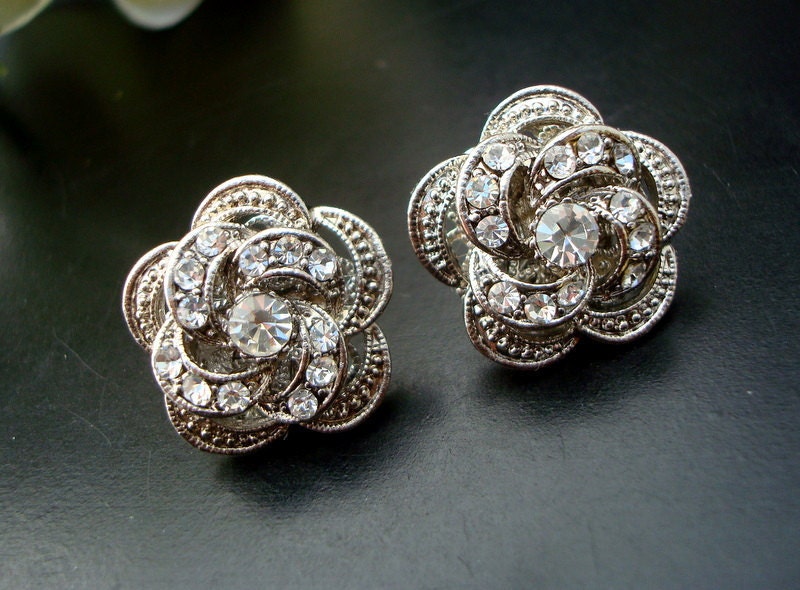 Bridal Wedding Earrings,Wedding Earrings,Vintage Weddings Earrings,Wedding Jewelry,Bridal Party,Vintage Style Earring,Stud,Rose, ROSELANI