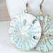Beach Jewelry Sand Dollar Earrings Bohemian Boho Chic Light Turquoise Blue Summer Jewelry Distressed Weathered Shabby Chic Ocean Aqua