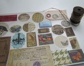 Stickers-Labels- Envelope Seals, Vintage Style Set- Scrapbooking Embellishment, Tag, Labels-set of 22