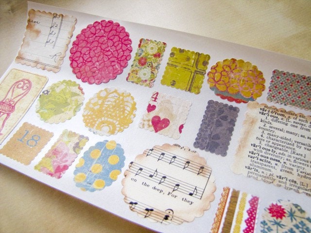 Vintage Style Stickers-Envelope Seals-Embellishment-Labels