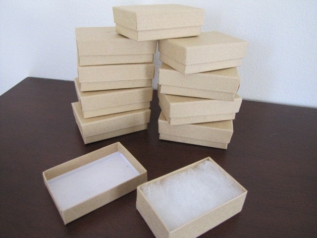 Jewelry Boxes-Kraft Gift Box-Set of 10- 2 5/8 x 1 5/8 x 7/8 inch
