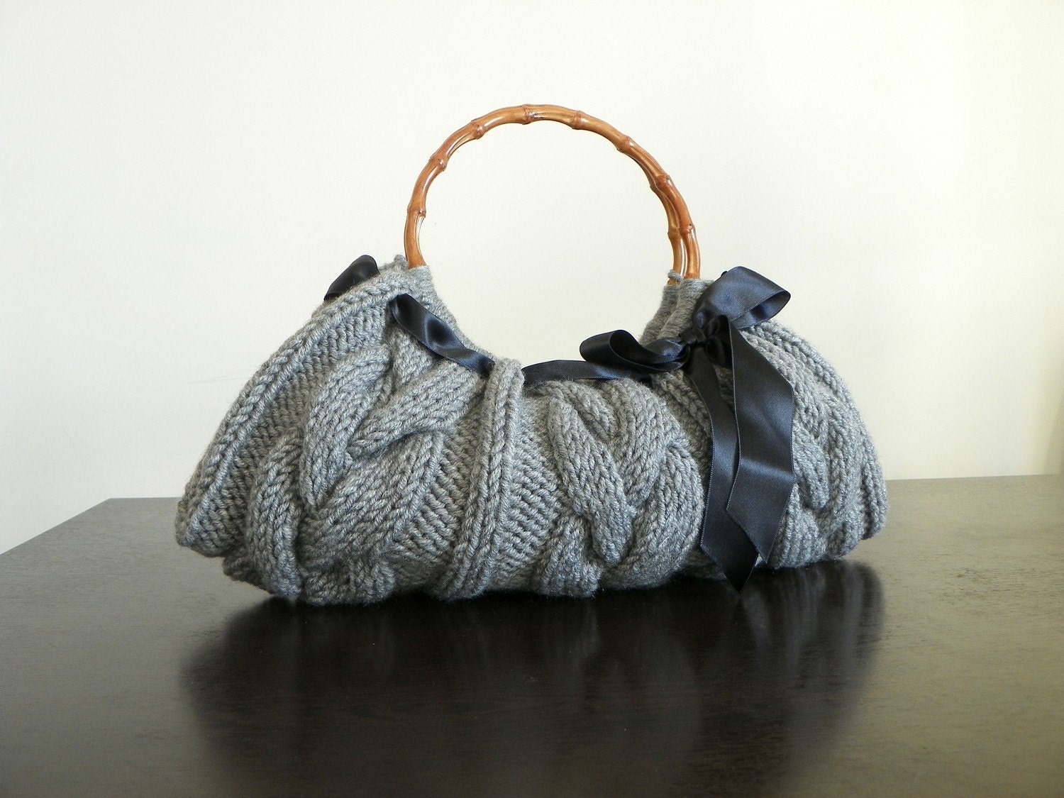 Women's Knit tote handbag, NzLbags Handmade, Handbag, Shoulder Bag, Everyday Bag, Grey Knitted, christmas gift idea, fall autumn fashion