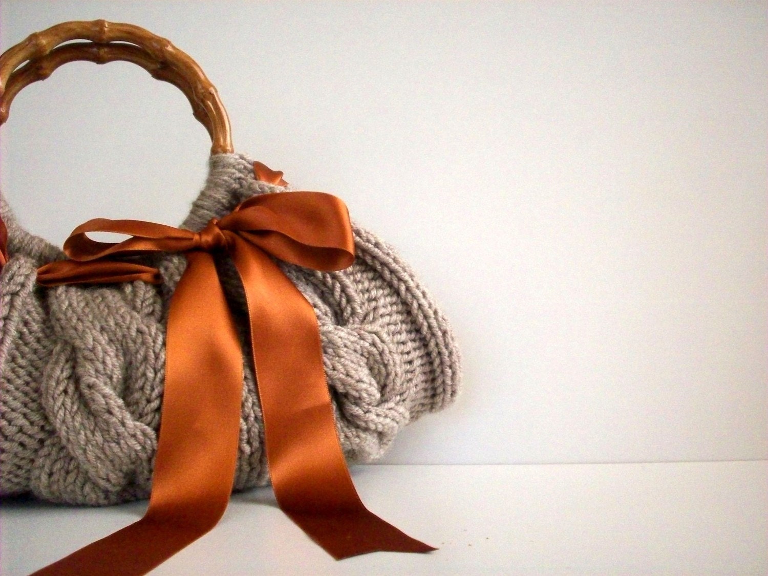 SALE OFF 20%, Knitted Handbag - Beige Bag Nr-0110 - NzLbags