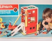 Vintage 1973 Playskool Rescue Center Toy Play Set w/Box