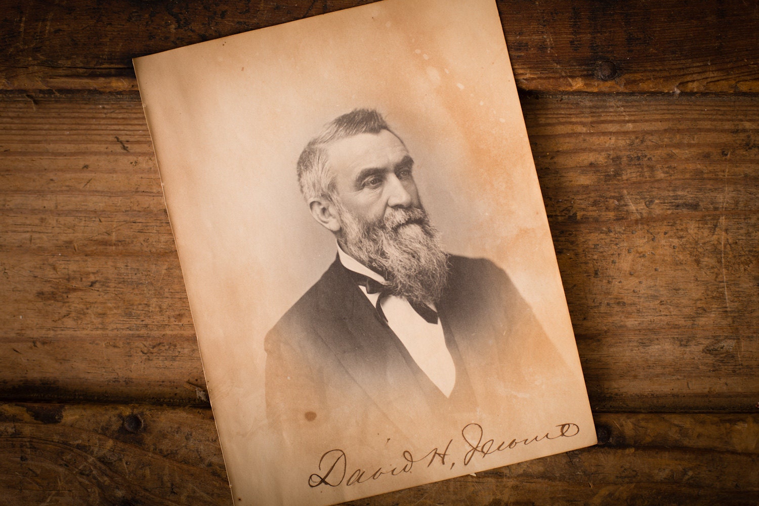 Antique c1881 Signed Photo Page of David H. Jerome, Michigan Governor, Americana