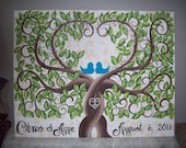 Wedding  Guestbook tree Canvas.....A great Wedding guest book alternative....200-300 painted leaves on 22 x 28 Stretched Canvas