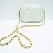 Vintage White Gold Chain Quilted Chain Style Purse Cross Body Bag