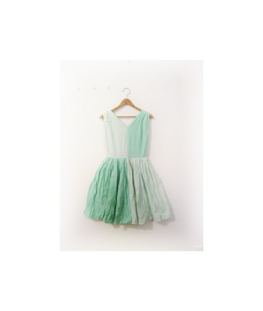 1940s-1950s COLOR BLOCK spring dress