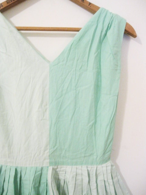 1940s-1950s COLOR BLOCK spring dress