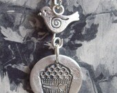 Little Tweet & the Cupcake Fine Silver Necklace