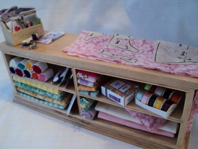 DOLLS HOUSE MINIATURES - SEWING COUNTER