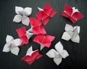 Origami Flowers - Pink and White - Large - Set of 10
