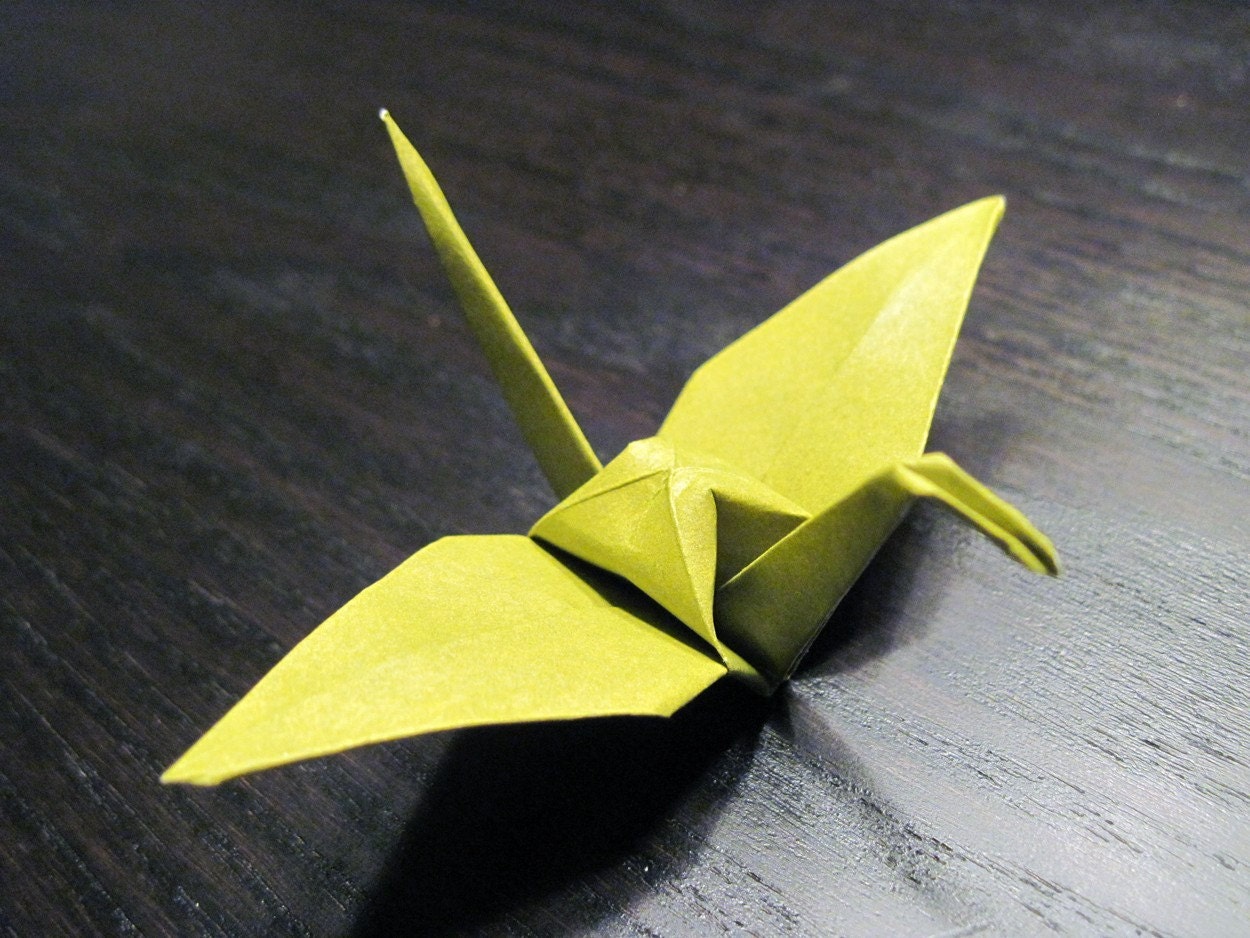 Origami Cranes - Sage Green - Large - Set of 5