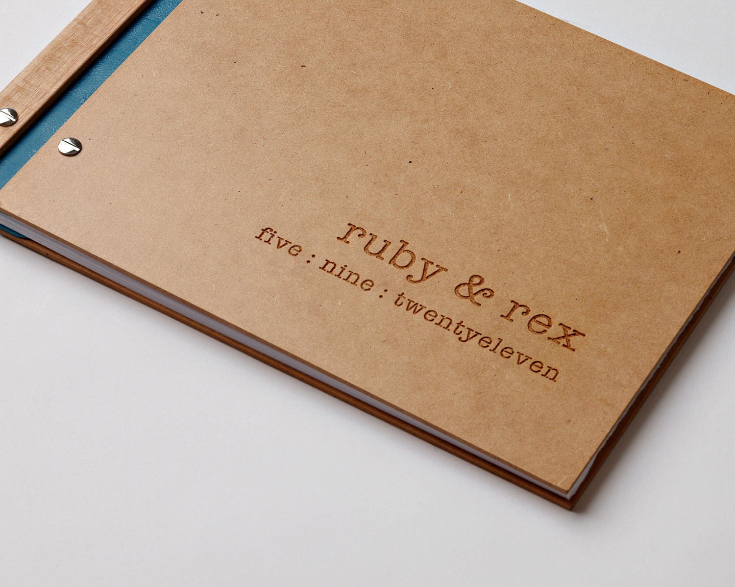 custom wedding guest book wood engagement anniversary rustic bridal shower // modern personalized