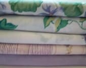 Bed Sheet Fabrics Fat Quarter Bundle Violets in Bloom Including Rachel Ashwell Fabric  (5 Pack)