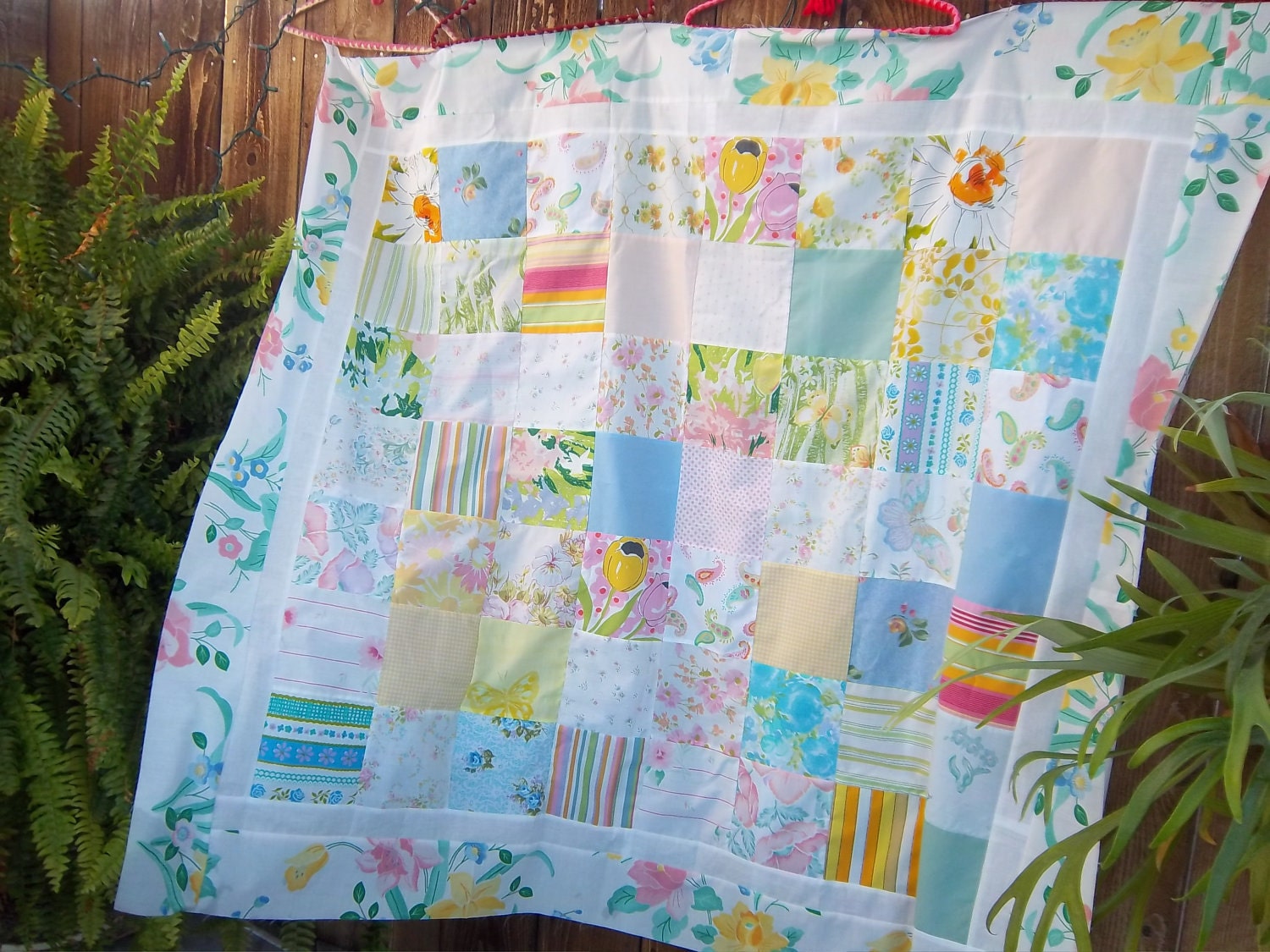 Vintage Sheet Quilt Kit Simply Beautiful By Dreamy Vintage Sheets on ETSY