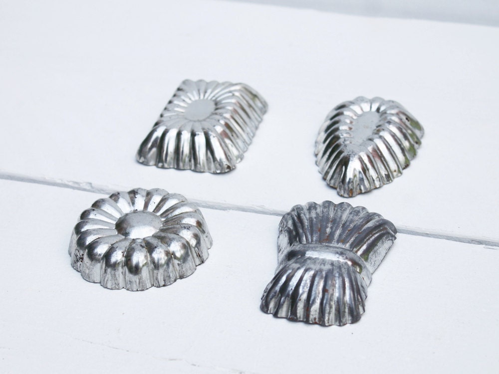 Vintage baking molds: Four French cookie molds