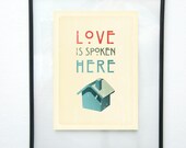 5x7 Love Is Spoken Here Giclée Art Print LDS Mormon Cream