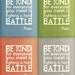 11x14 Be Kind Hard Battle Plato Art Print Mustard Yellow