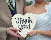 Thank You Heart Wedding Sign Prop Photography Reception Decor Hand painted Wedding Sign Handmade Whimsical Sign