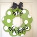 Personalized Polka Dot Family Wood Wreath - cute signs - polka dot signs - wedding gifts - family name signs