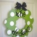 Personalized Polka Dot Family Wood Wreath - cute signs - polka dot signs - wedding gifts - family name signs