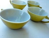 Green Glass Mugs - Set of Four
